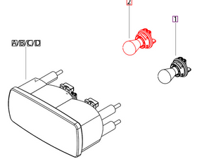Mahindra Tractor Amber Bulb - PT Light 12V-21/5W 005553123R91 Mahindra Direct Parts