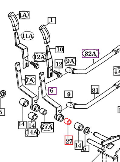 Mahindra Tractor Bushing - Hydraulic Lever 16x18x33 17995070270 Mahindra Direct Parts
