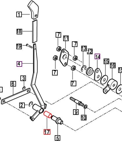 Mahindra Tractor Bushing - Hydraulic Lever 16x18x33 17995070270 Mahindra Direct Parts