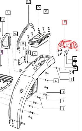 Mahindra Tractor Tail Light Cover Left Hand LH E007531402D1 Mahindra Direct Parts