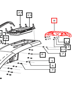 Mahindra Tractor Tail Light Cover Left Hand LH E007531402D2 Mahindra Direct Parts