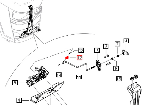Mahindra Tractor Clip - Hood Latch Rod 007640996V1 Mahindra Direct Parts