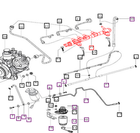 Mahindra Tractor Fuel Rail - 3 Cylinder 006013025H1 Mahindra Direct Parts