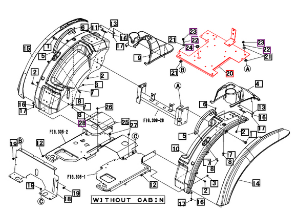 Mahindra Tractor Floor Cover 19486319BP1 Mahindra Direct Parts