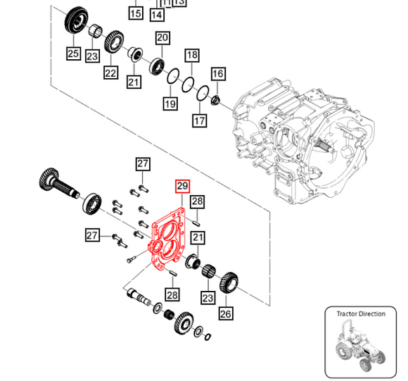 Mahindra Tractor Cover - Clutch Housing Rear 006516587V1 Mahindra Direct Parts