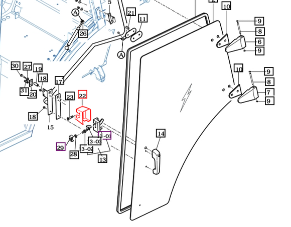 Mahindra Tractor Cover - Door Lock Left Hand LH 19027672151 Mahindra Direct Parts