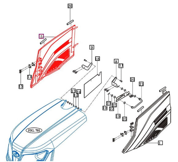 Mahindra Tractor RH Right Side Engine Cover Panel 11206115100MR Mahindra Direct Parts