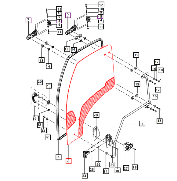 Mahindra Tractor Door Glass Right Hand E007518933D1 Mahindra Direct Parts
