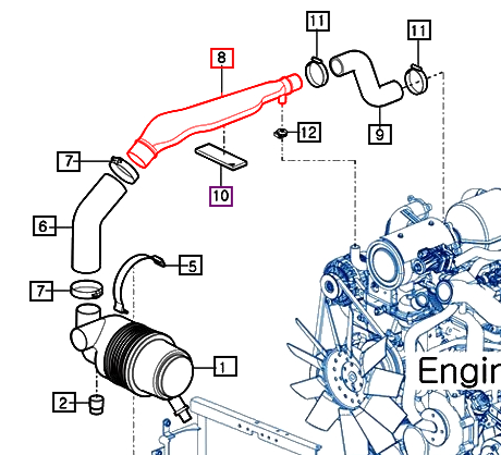 Mahindra Tractor Hose - Air Inlet 12291030010 Mahindra Direct Parts