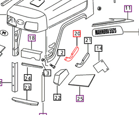 Mahindra Tractor Foam - Hood Top Sealing Right Hand RH 007537256B1 Mahindra Direct Parts