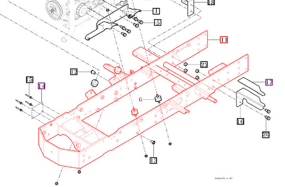 Mahindra Tractor Frame Comp, Axle 11504072202 Mahindra Direct Parts