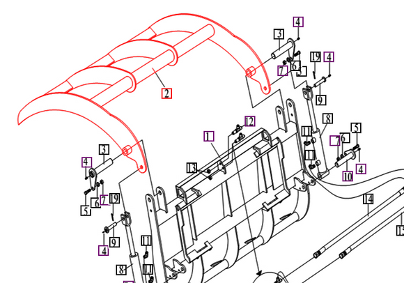 Mahindra Tractor Grapple Frame-B ANSRC72102000 Mahindra Direct Parts