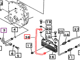Mahindra Tractor Hydraulic Line - Oil Cooler 19672552AG0 Mahindra Direct Parts