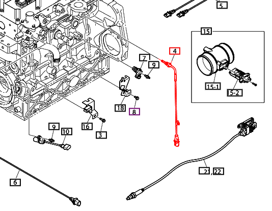 Mahindra Tractor Sensor - Manifold Exhaust 301308-00477 Mahindra Direct Parts