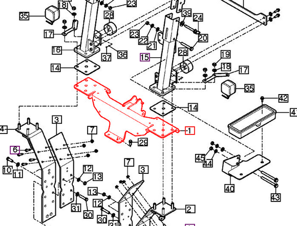 Mahindra Tractor ROPS Mid Frame 11617022601GB Mahindra Direct Parts