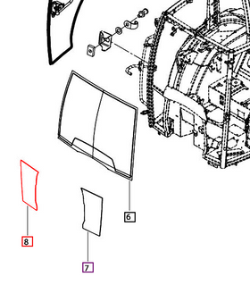 Mahindra Tractor Front Bottom Glass Right Hand RH 007653159U01 Mahindra Direct Parts