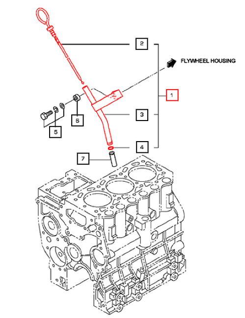 Mahindra Tractor Oil Dipstick Assembly 006053017N91 Mahindra Direct Parts
