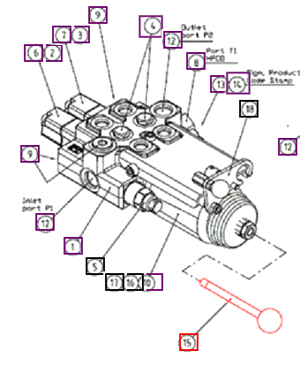 Mahindra Tractor Loader Handle With Pin (L=160) And Ball (40mm) ANS110464S/1 Mahindra Direct Parts