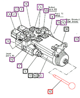 Mahindra Tractor Loader Handle With Pin (L=160) And Ball (40mm) ANS110464S/1 Mahindra Direct Parts