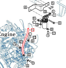 Mahindra Tractor Fuel Hose 290 11611411300 Mahindra Direct Parts