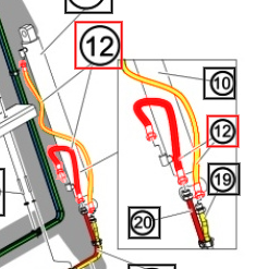 Mahindra Tractor Loader Hydraulic Hose 583155-FM Mahindra Direct Parts