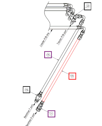 Mahindra Tractor Backhoe Hydraulic Hose ANS3P81-2000 Mahindra Direct Parts