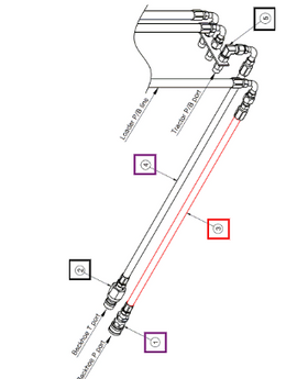 Mahindra Tractor Backhoe Hydraulic Hose ANS3P81-2000 Mahindra Direct Parts