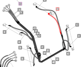 Mahindra Tractor Loader Hydraulic Hose ANS5PG14143 Mahindra Direct Parts
