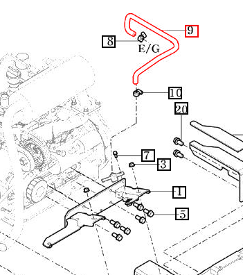 Mahindra Tractor Hose - Engine Connect 11201040141 Mahindra Direct Parts