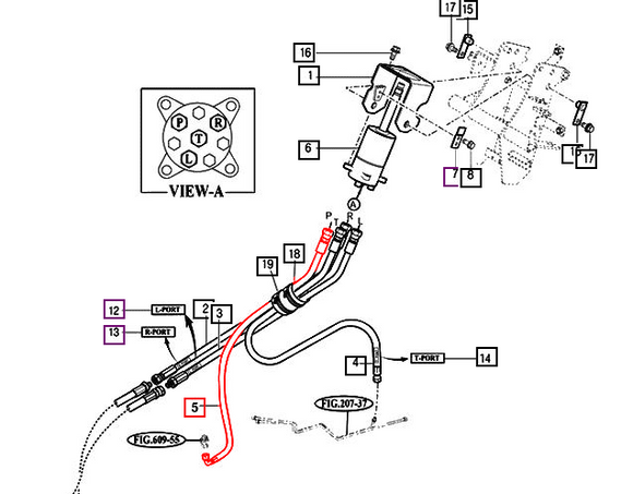 Mahindra Tractor Power Steering Hose 950 12274072402 Mahindra Direct Parts