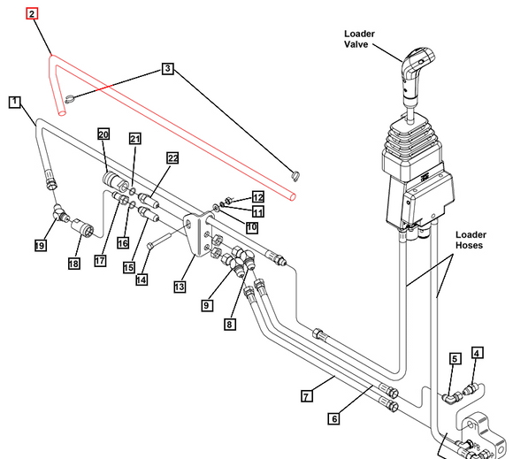Mahindra Tractor Backhoe Hydraulic Hose Cover KMW05542126 Mahindra Direct Parts