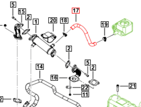 Mahindra Roxor Hose - EGR Cooler Inlet 0304DAB01890N Mahindra Direct Parts