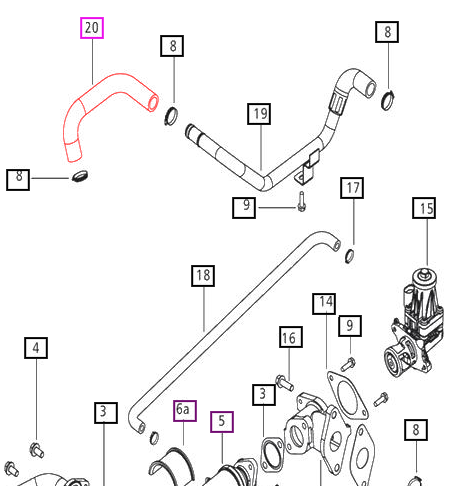 Mahindra Tractor Hose - EGR Cooler Outlet 006017101D2 Mahindra Direct Parts