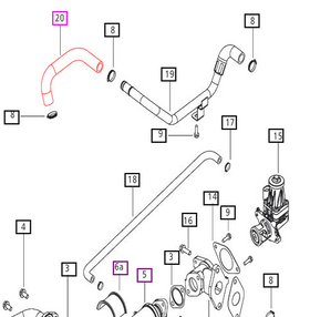 Mahindra Tractor Hose - EGR Cooler Outlet 006017101D2 Mahindra Direct Parts