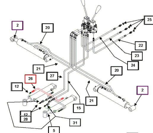 Mahindra Tractor Backhoe Hydraulic Hose With Wrap KMW05821106506020 Mahindra Direct Parts