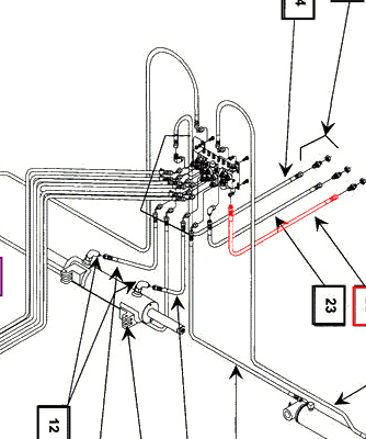 Mahindra Tractor Backhoe Hose With Hose Wrap KMW05822108508016 Mahindra Direct Parts