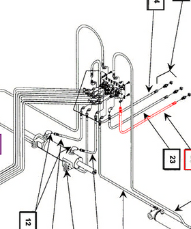 Mahindra Tractor Backhoe Hose With Hose Wrap KMW05822108508016 Mahindra Direct Parts