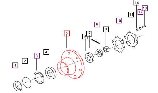 Mahindra Tractor Hub Front Wheel 007500051C1 Mahindra Direct Parts
