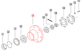 Mahindra Tractor Hub Front Wheel 007500090C1 Mahindra Direct Parts