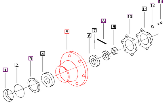Mahindra Tractor Hub Front Wheel 007500090C1 Mahindra Direct Parts
