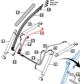 Mahindra Tractor Loader Hydraulic Hose 870/90° 88103009451 Mahindra Direct Parts