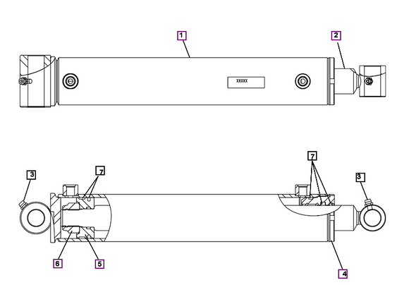 Mahindra Tractor Backhoe Dipper Cylinder KMW31702047 Mahindra Direct Parts