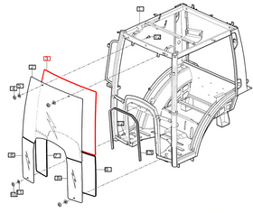 Mahindra Tractor Windshield Front Glass Insulator 12397052420 Mahindra Direct Parts
