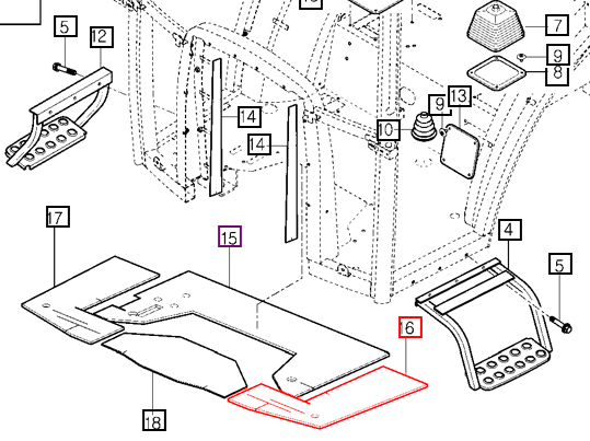 Mahindra Tractor Floor Insulator Left Hand LH 12427011230 Mahindra Direct Parts