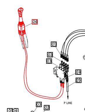 Mahindra Tractor Loader Joystick with Cables ANSA7810526 Mahindra Direct Parts