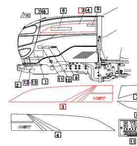 Mahindra Tractor HST Decal Hood Left Hand LH 19488783000 Mahindra Direct Parts