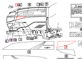 Mahindra Tractor Hood Decal Left Hand LH 19488788000 Mahindra Direct Parts