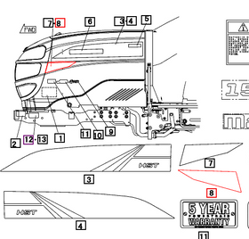 Mahindra Tractor Hood Decal Right Hand RH 19488789000 Mahindra Direct Parts
