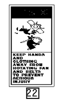 Mahindra Tractor Label, Caution Fan 12009100120 Mahindra Direct Parts