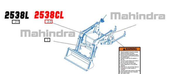 Mahindra Tractor Loader 2538CL Model Name Decal 85825000020 Mahindra Direct Parts